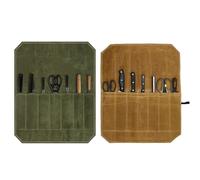 NEIQIUWING Sac à couteaux portable en toile cirée, 8 compartiments, pour couteaux de cuisine jusqu'à 43 cm, pour cuisiniers professionnels et amateurs, vert armée