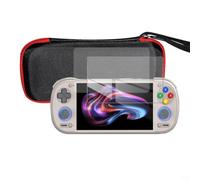 NEIQIUWING Sac de rangement pour Retroid Pocket 6, étui de protection en PU avec protecteur d'écran trempé et coque en TPU, sac de transport résistant aux chocs pour console de jeu, noir (C)