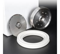 NEIQIUWING Support de pommeau de douche en acier inoxydable avec joint en silicone pour machines à expresso Breville (58 mm) avec joint torique