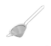 NEIQIUWING Tamis à cocktail conique en maille fine pour bar, thé - Poignée robuste - Crochet pour professionnels et amateurs - Argenté, or, or rose, noir (argenté)