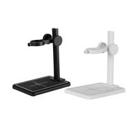 NEIQIUWING Trépied de microscope en plastique réglable en hauteur avec pince ronde de 1,26 pouces, coussinets en silicone antidérapants, base graduée, pour mini microscope numérique, couleur au choix