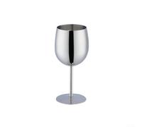 NEIQIUWING Verre à vin incassable 350 ml avec long manche pour vin, cocktails, bar, camping, argent, or (argent)