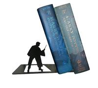 Neisouf Serre-livres en métal inspiré des étagères magiques - Cadeau pour les amoureux, décoration de bureau (noir, Harry01)