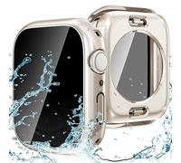 Neitra (2 en 1 Coque pour Apple Watch Series 9/8/7 41mm Protection Écran Anti-Espion, 360° Protectrice PC Face Cover en verre trempé intégré, Pare-chocs avant et arrière pour iWatch 7 & 8 & 9