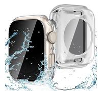 Neitra (2 en 1 Coque pour Apple Watch Series 9/8/7 41mm Protection Écran Anti-Espion, 360° Protectrice PC Face Cover en verre trempé intégré, Pare-chocs avant et arrière pour iWatch 7 & 8 & 9