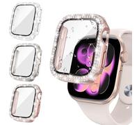 Neitra [3 Pièces] Coque D'écran Diamond pour Apple Watch Series 11/10 42mm Accessoires, Bling Coques avec Protecteur D'écran en Verre Trempé pour Femme, Boîtiers de Protection pour iWatch