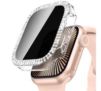 Neitra Privacy Diamant Coque pour Apple Watch Series 10 2024 42mm Accessoires, Bling Coques avec HD Anti-Spy Privacy Protection d'Écran en Verre Trempé, Boîtiers de Protection pour iWatch 42mm