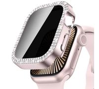 Neitra Privacy Diamant Coque pour Apple Watch Series 10 2024 42mm Accessoires, Bling Coques avec HD Anti-Spy Privacy Protection d'Écran en Verre Trempé, Boîtiers de Protection pour iWatch 42mm