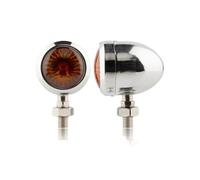 Neixlyi clignotants moto Clignotants universels en métal pour moto, 2 pièces, 12V, voyant noir pour feux de circulation chromés, clignotants ambre(A2)