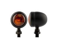 Neixlyi clignotants moto Clignotants universels en métal pour moto, 2 pièces, 12V, voyant noir pour feux de circulation chromés, clignotants ambre(A1)