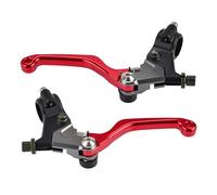 Neixlyi Levier d'embrayage réglable Levier de frein et d'embrayage pour motos pour Suzuki DR100, DR125, DR250, DR400, DR500, DS100, DS125 DS185(Set Red)