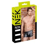 NEK - Boxer homme noir mat avec clous argentés et empiècements en mesh, taille S