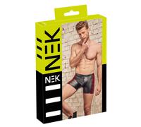 NEK - boxer zippé homme - bandes rouges latérales - noir