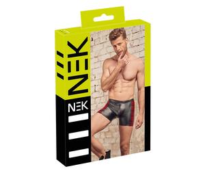 NEK - boxer zippé homme - bandes rouges latérales - noir - M