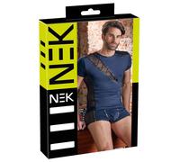 NEK - haut homme résille lacets noirs - bleu - M
