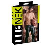 NEK - Pantalon moulant sexy pour homme, mat, avec poches, noir, taille M