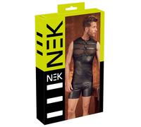 NEK - T-shirt homme noir XL, bas mat et haut en mesh