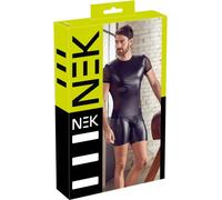 NEK - T-shirt noir à empiècements en maille pour hommes M