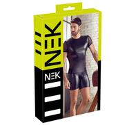 NEK - T-shirt noir mat pour homme avec empiècements en mesh, taille S