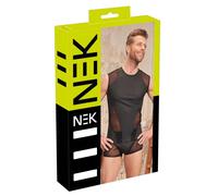 NEK - T-shirt noir sans manches avec empiècements en mesh L