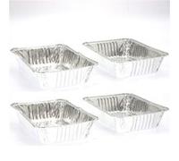Neka - Lot de 3 barquettes de cuisson en aluminium pour barbecue - Petit modèle Argent G