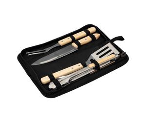 Neka - Ustensiles à barbecue en bois et malette en toile