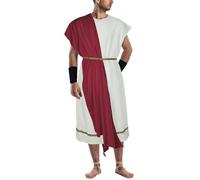 NEKIFUI Men's Toga Costume Adult Greek God Roman Party Accessories Set(Z3744RD,L)