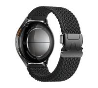 Nekiyo Tech Bracelet en nylon tressé Bracelet sport élastique avec fermoir parachute sécurisé - Compatible with Samsung Galaxy Watch 7/FE/6/5/4/3 & Watch 5 Pro & 6/4 Classic & Gear S3/S2, Noir