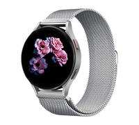 Nekiyo Tech Bracelet maille métal en acier inoxydable, Compatible with Samsung Galaxy Watch Band 7/FE/6/5/4/3 & Watch 5 Pro & 6/4 Classic & Gear S3/S2, (20mm & 22mm), Argent