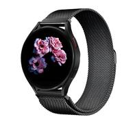 Nekiyo Tech Bracelet maille métal en acier inoxydable, Compatible with Samsung Galaxy Watch Band 7/FE/6/5/4/3 & Watch 5 Pro & 6/4 Classic & Gear S3/S2, (20mm & 22mm), Noir