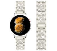 Nekiyo Tech Bracelet Métal Luxe Diamant Bling Compatible avec Samsung Galaxy Watch Band 7/FE/6/5/4/3 & Watch 5 Pro & 6/4 Classic & Gear S3/S2, 20mm & 22mm - Lumière d‘Étoile