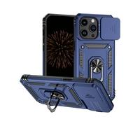 Nekiyo Tech Étui avec Support Magnétique Rotatif 360° Compatible with iPhone 15 Pro Max, Protection Grade Militaire avec Couverture Caméra Technologie Antichoc Air Cushion pour Homme Femme - Bleu
