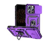 Nekiyo Tech Étui avec Support Magnétique Rotatif 360° Compatible with iPhone 15 Pro Max, Protection Grade Militaire avec Couverture Caméra Technologie Antichoc Air Cushion pour Homme Femme - Violet