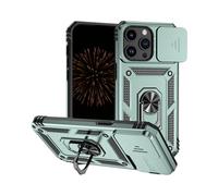 Nekiyo Tech Étui avec Support Magnétique Rotatif 360° Compatible with iPhone 15 Pro, Protection Grade Militaire avec Couverture Caméra Technologie Antichoc Air Cushion pour Homme Femme - Vert