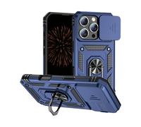 Nekiyo Tech Étui avec Support Magnétique Rotatif 360° Compatible with iPhone 16 Pro Max, Protection Grade Militaire avec Couverture Caméra Technologie Antichoc Air Cushion pour Homme Femme - Bleu