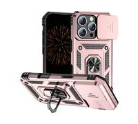 Nekiyo Tech Étui avec Support Magnétique Rotatif 360° Compatible with iPhone 16 Pro Max, Protection Grade Militaire avec Couverture Caméra Technologie Antichoc Air Cushion pour Homme Femme - Rose