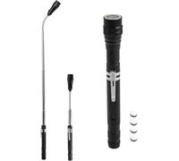 neKne Lampe torche à piles, extensible avec aimant, lampe de poche magnétique extensible | Outil de collecte magnétique avec lumières LED - iman télescopique avec lumière Gadget rotative à 360°