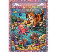 Neko Island Days: A Bold & Easy Japanese Island Cat Coloring Book for Adults