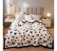 NEKOMARUKE Couverture en Peluche pondérée Couvertures Epaisse Flanel Weighted Blanket Couverture lit 2 Personnes Couvertures en Molleton Et Lance Hiver