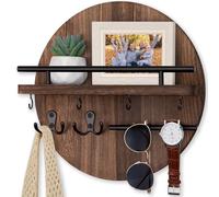 Nekon Support mural pour clés, 30 cm, organiseur de courrier en bois pour mur, marron