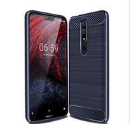 NEKOYA Coque Nokia 6.1 Plus,Nokia 6.1 Plus Coque de Protection avec Absorption de Choc et Anti-Scratch [ Fibre de Carbone Souple Gel de silice TPU] pour Nokia 6.1 Plus