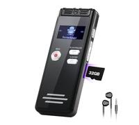 NekSide Dictaphone 32G - 1536 kbps - Enregistreur Vocal numérique - Interface Type-C - Appareil d'enregistrement One-Touch-HD Dual MIC pour conférence, Entretien, réunion