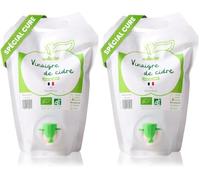 Nektar | Vinaigre de Cidre Bio | Recharge 1L | Non Pasteurisé, Non filtré, Avec sa mère | Digestion, Glycémie, Appétit | Spécial Cure | Fabriqué artisanalement en Normandie (Lot de 2)