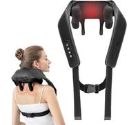 Nekteck Masseur Cervical Sans Fil, Massage Dos et Cou avec Chauffage, Appareil de Massage Électrique Shiatsu 6d pour Les Tissus Profonds et Dos, Cadeaux pour Meres Papa Femme Homme, Noir