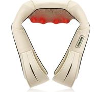 Nekteck Masseur de Dos et d'épaule avec Chaleur, Massage Électrique Shiatsu à Pression avec Pétrissage des Tissus Profonds 3D pour le Soulagement de la Douleur Musculaire (Beige)