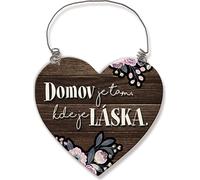 Nekupto Panneau en bois coeur Home is where the sweet home is