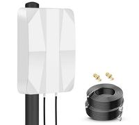 Nelawya 4G LTE 5G Panel Antenna Outdoor Mimo Directional Antenna 700-2700 | 3300-3800 MHz Antenne jusqu'à 12dBi avec câble de 10 mètres Connecteur TS9 SMA Compatible avec