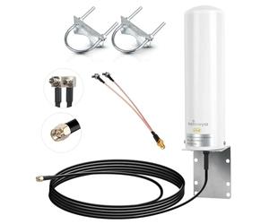 Nelawya Antenne 4G LTE à gain élevé 10-12 dBi longue portée avec prise SMA/adaptateur double connecteur TS9 pour Huawei ZTE 4G LTE Hotspot Router Modem Netgear Nighthawk M1 MR1100