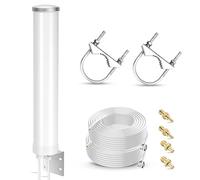 Nelawya Antenne d'extérieur 4G LTE 5G 12 dBi MIMO externe omnidirectionnelle 698-3800 MHz compatible avec routeur 4G LTE 5G M1 MR1100 Modem | Adaptateur TS9 SMA CRC9 | Réception du signal jusqu'à 15