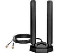 Nelawya Tri Band WiFi 6E Antenne 8dBi 2.4GHz 5.8GHz 6GHz WLAN Antenne avec embase magnétique RP-SMA mâle Antenne intérieure Compatible avec WLAN Routeur sans Fil Bluetooth WiFi Caméra de sécurité